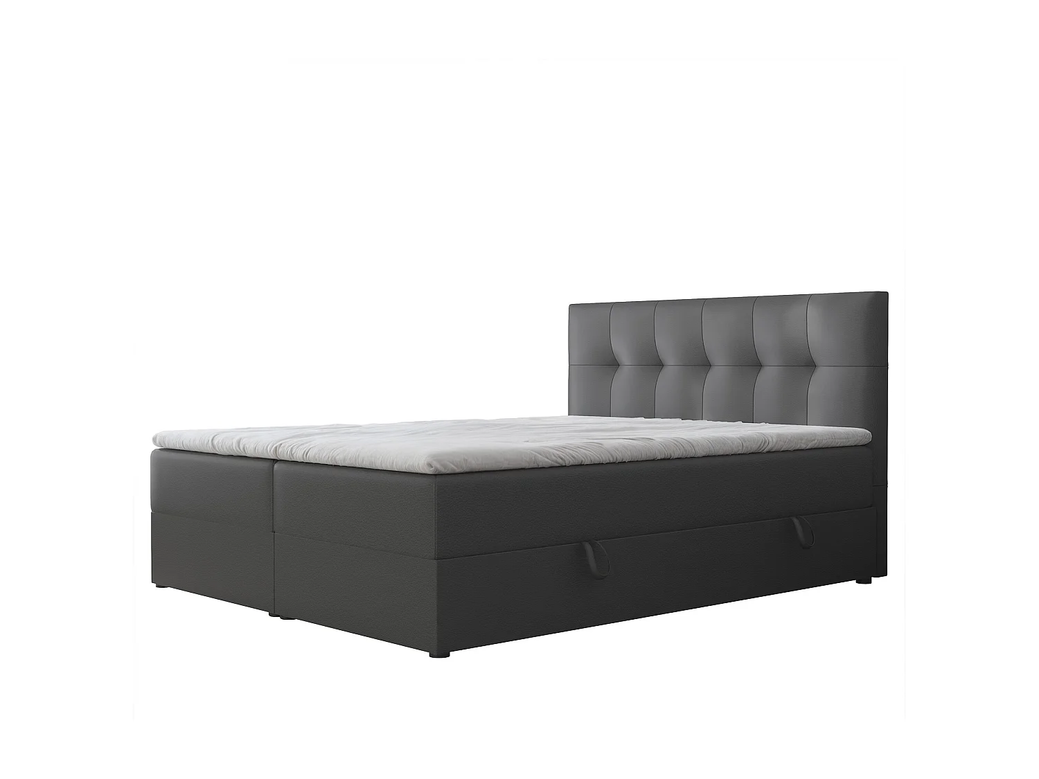 Lit continental rembourré avec surmatelas, noir  - 180x200 - RENZO