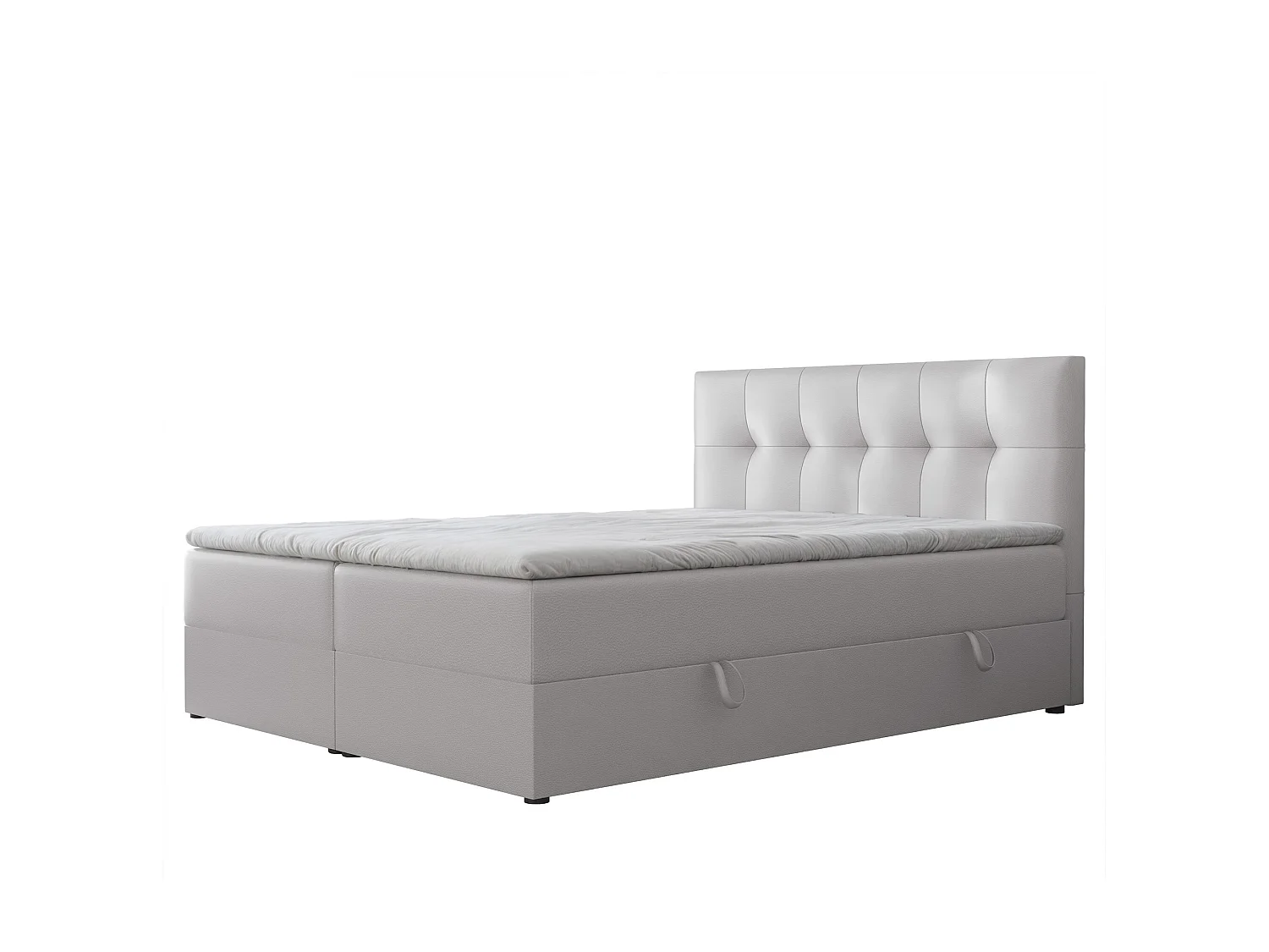 Lit continental rembourré avec surmatelas, gris  - 140x200 - RENZO