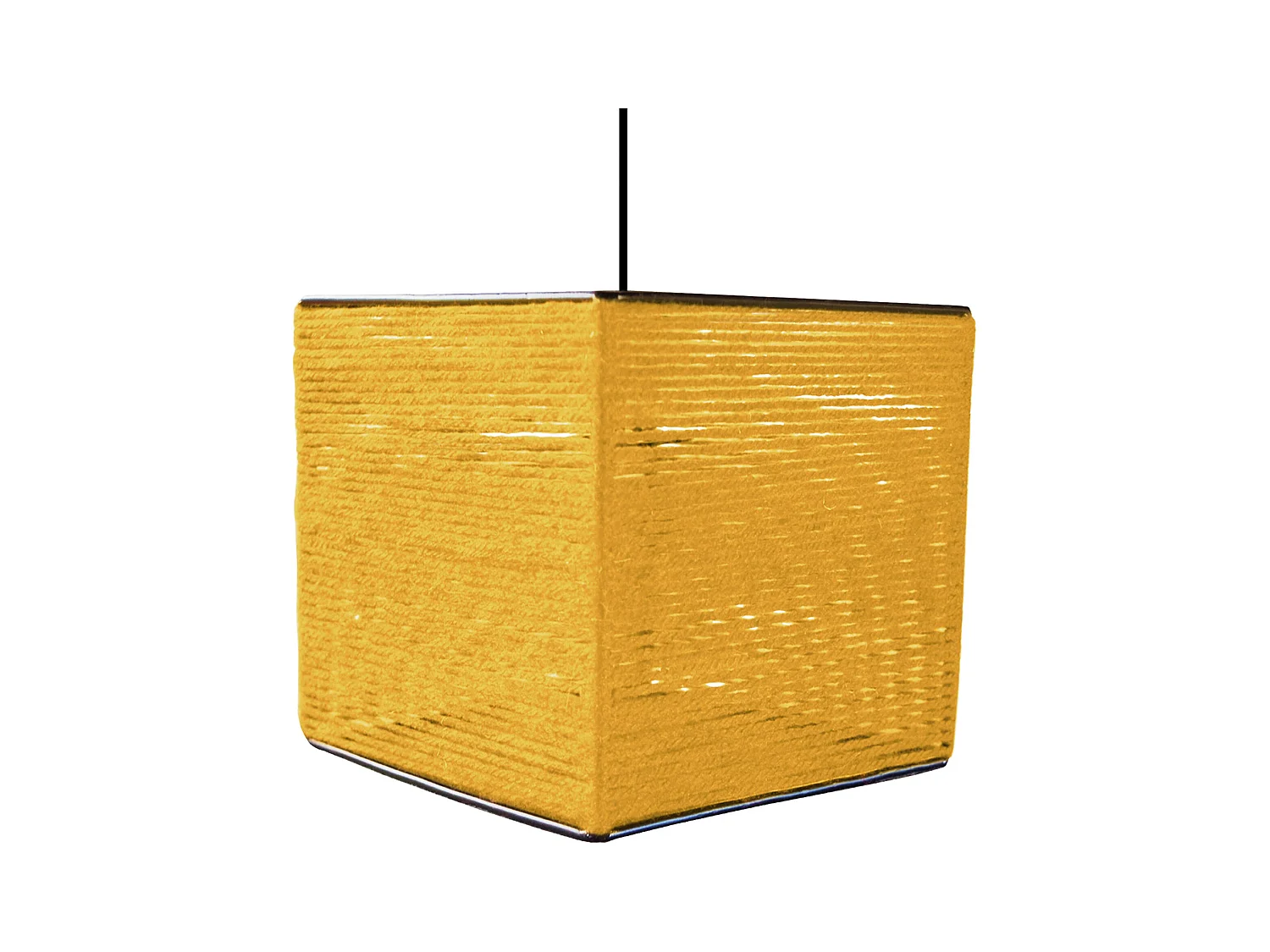 Suspension TOSEL ,fibre ,Jaune ,H 90xD25x P 25cm