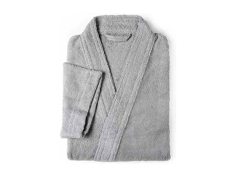 Peignoir kimono adulte PURE coton XL gris argent