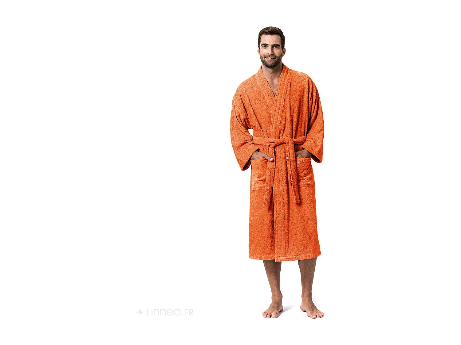 Peignoir kimono adulte PURE coton XL orange butane