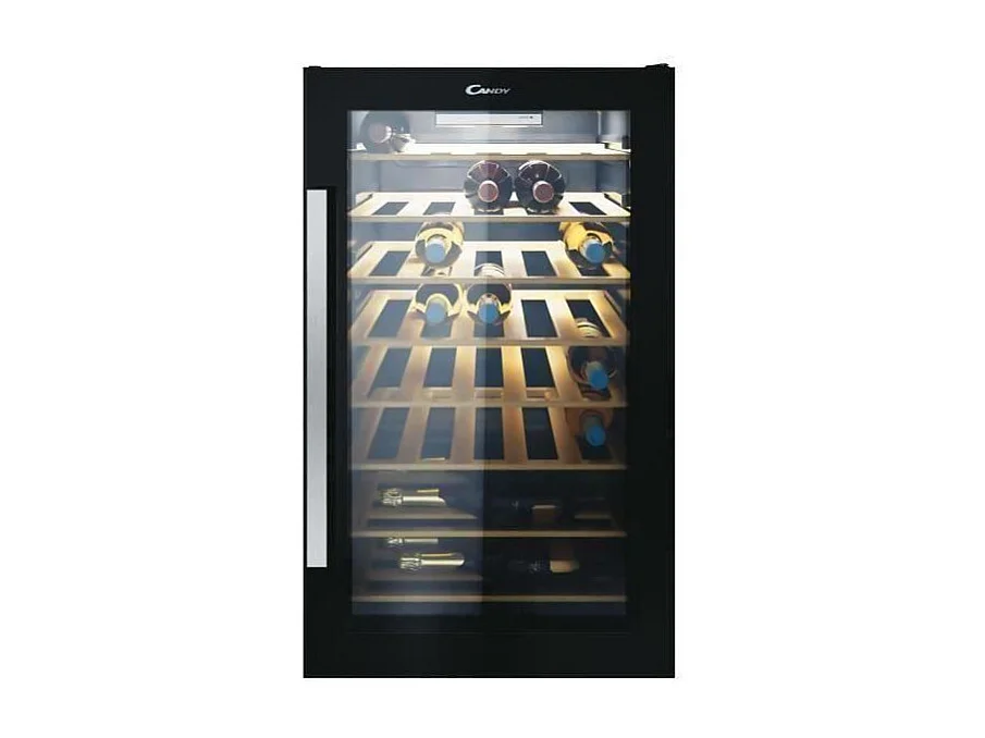 CANDY CWC 154 EEL/N - Cave a Vin WIFI - 121L - Classe A - 49 cm x 84,5 cm - Noir + Inox