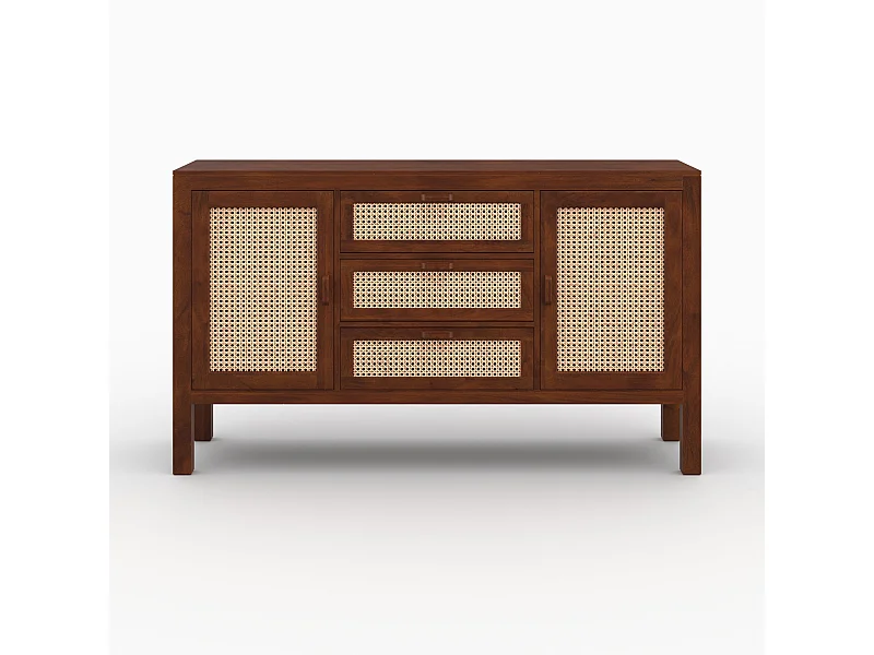 Buffet in legno di mango e impagliatura - Tiki