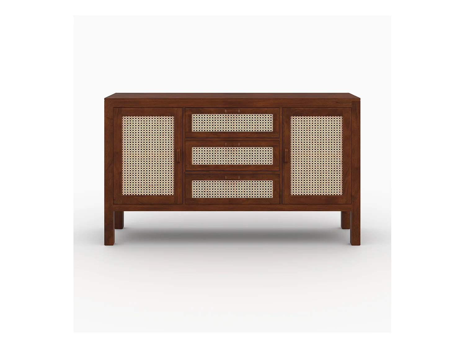 Buffet in legno di mango e impagliatura - Tiki