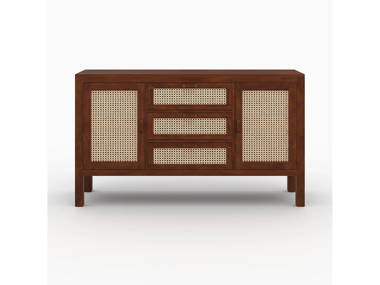 Buffet in legno di mango e impagliatura - Tiki