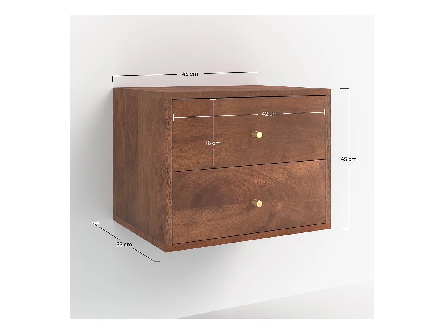 Table de chevet suspendue en bois de manguier - Oréa