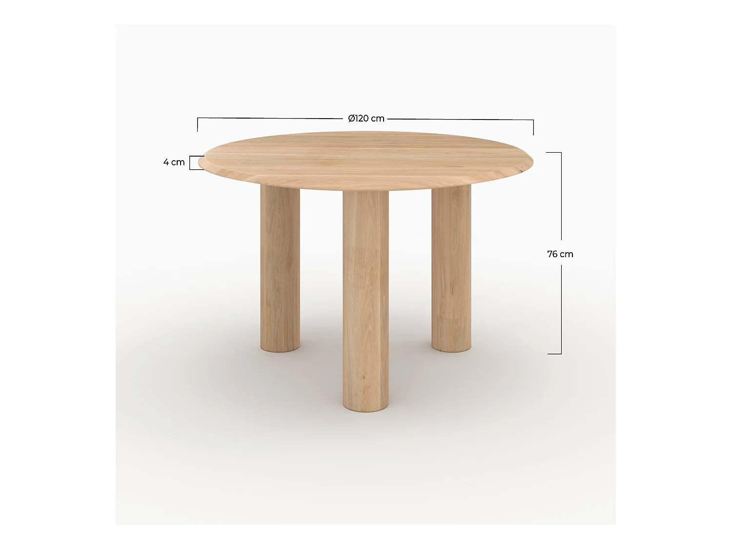 Tavolo rotondo in legno di mango per 4 persone - Sacha