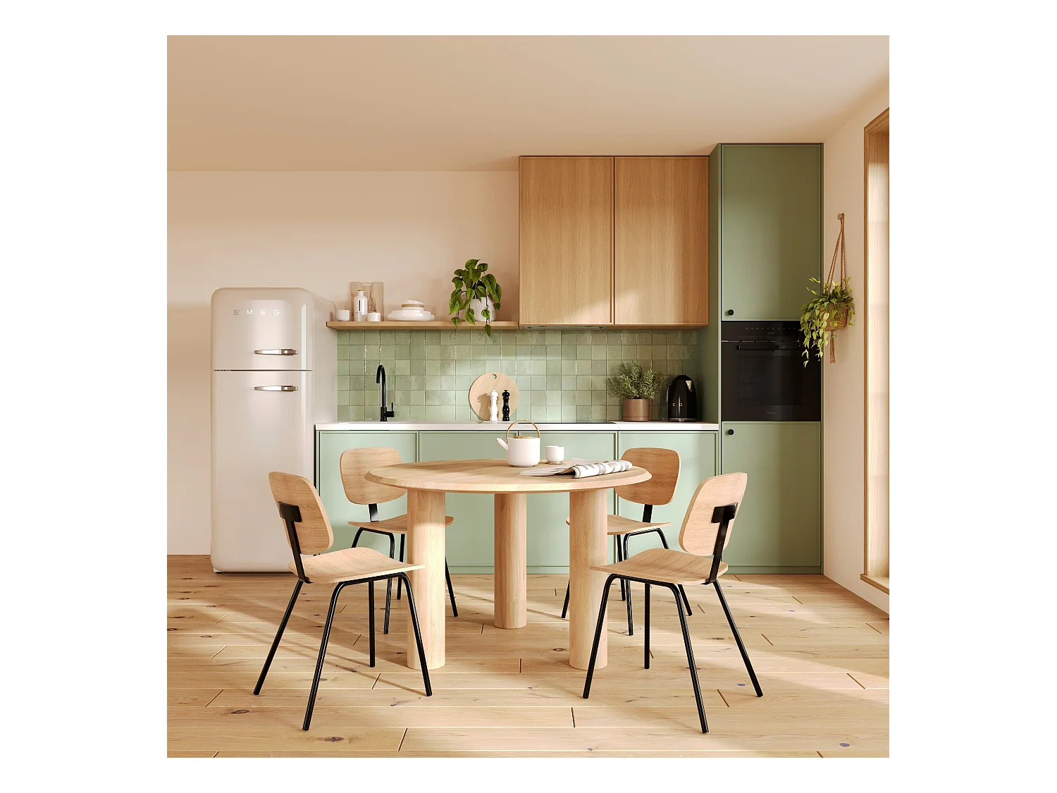 Tavolo rotondo in legno di mango per 4 persone - Sacha