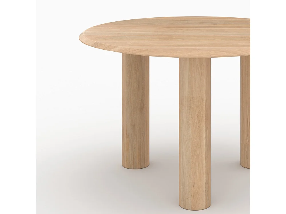 Mesa redonda de madera de mango para 4 personas - Sacha