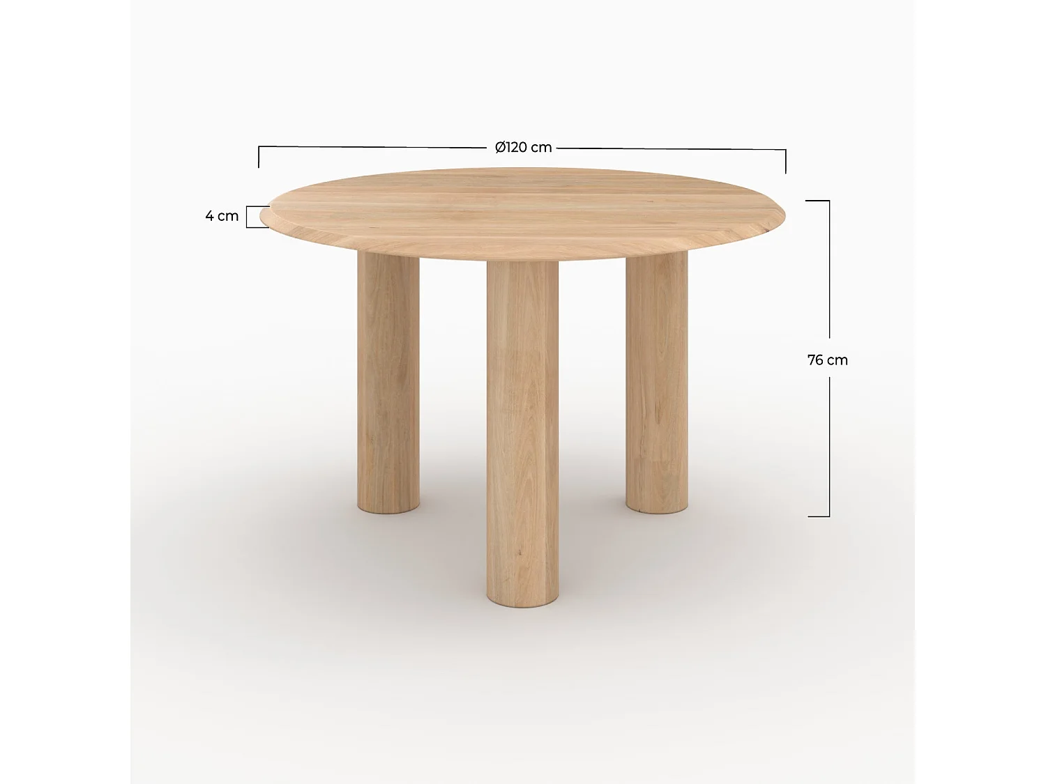 Mesa redonda de madera de mango para 4 personas - Sacha