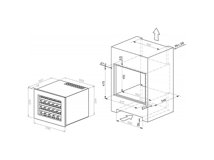 Cave à vin encastrable ROSIèRES, RWCB451