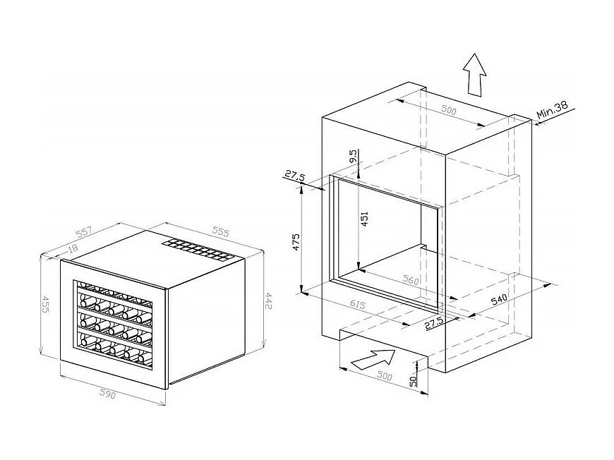 Cave à vin encastrable ROSIèRES, RWCB451