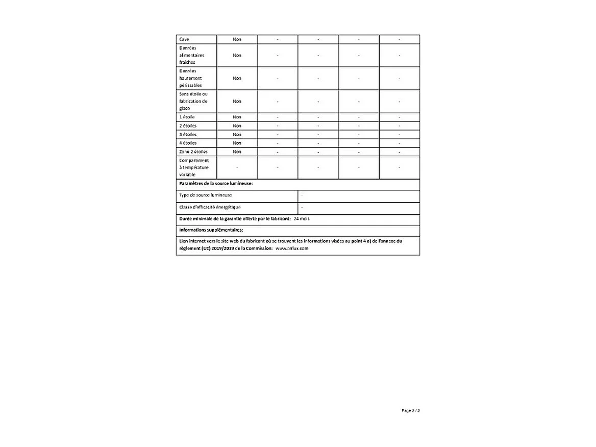 Cave de service 54 Btls Froid Ventilé AIRLUX 59.5cm B, 1021098