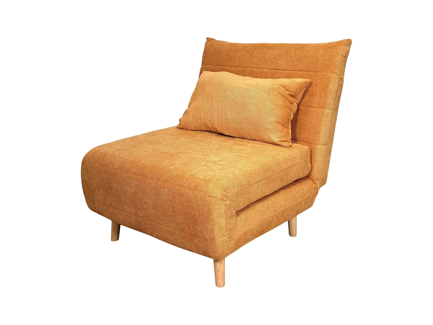 Fauteuil convertible 1 place moutarde - coussin inclus PALAU