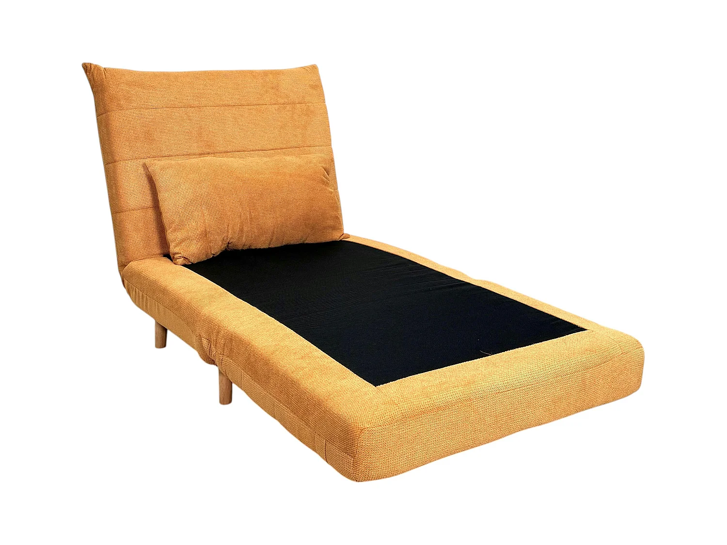 Fauteuil convertible 1 place moutarde - coussin inclus PALAU