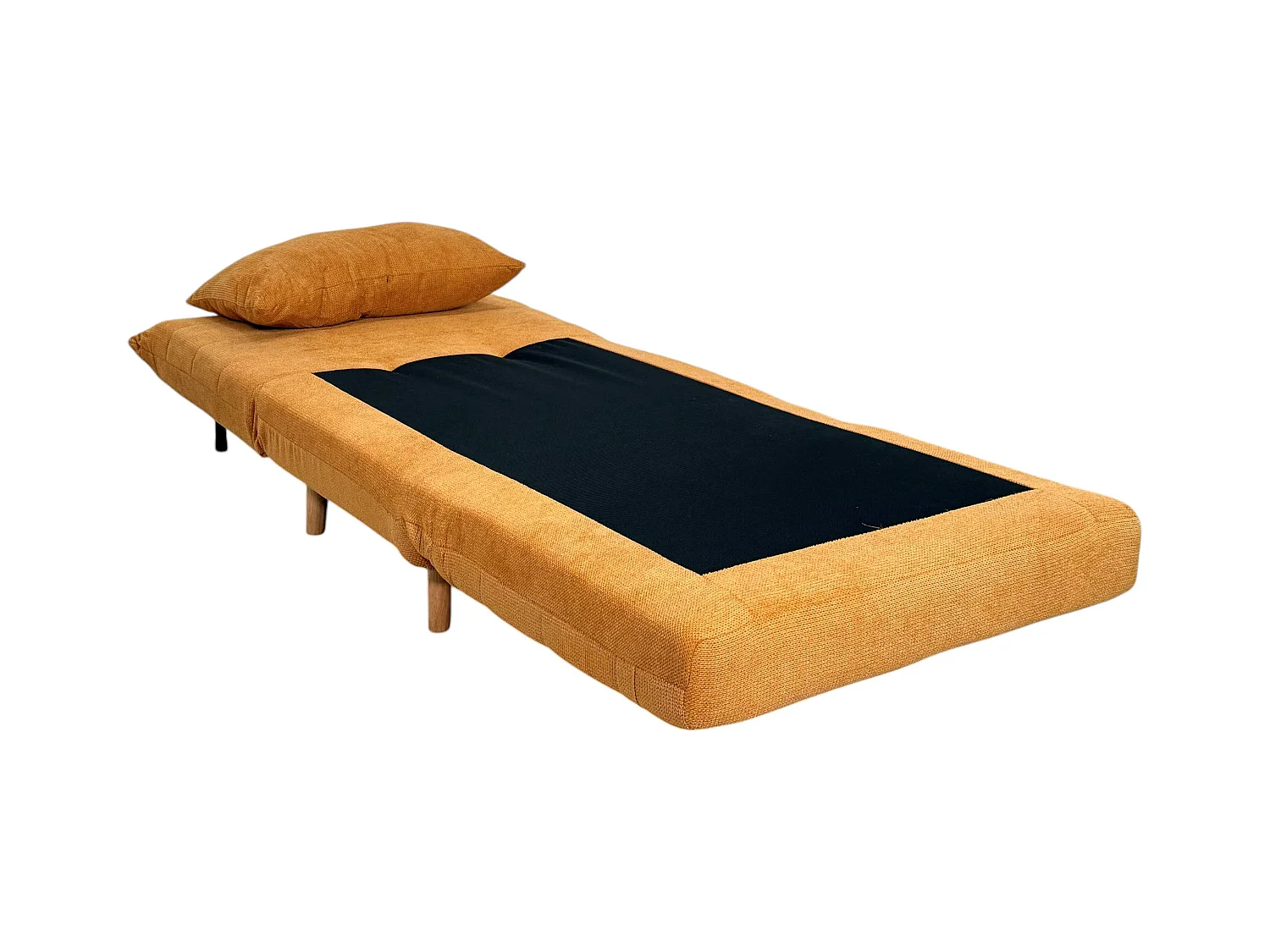 Fauteuil convertible 1 place moutarde - coussin inclus PALAU