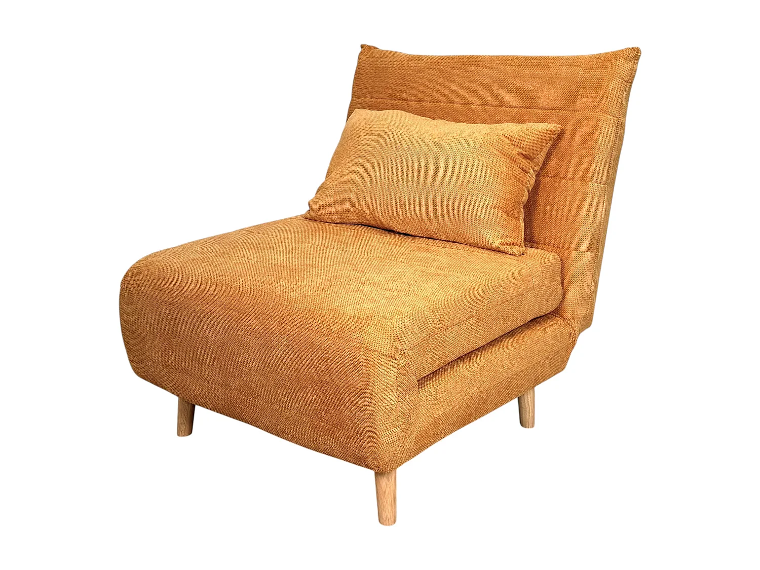 Fauteuil convertible 1 place moutarde - coussin inclus PALAU