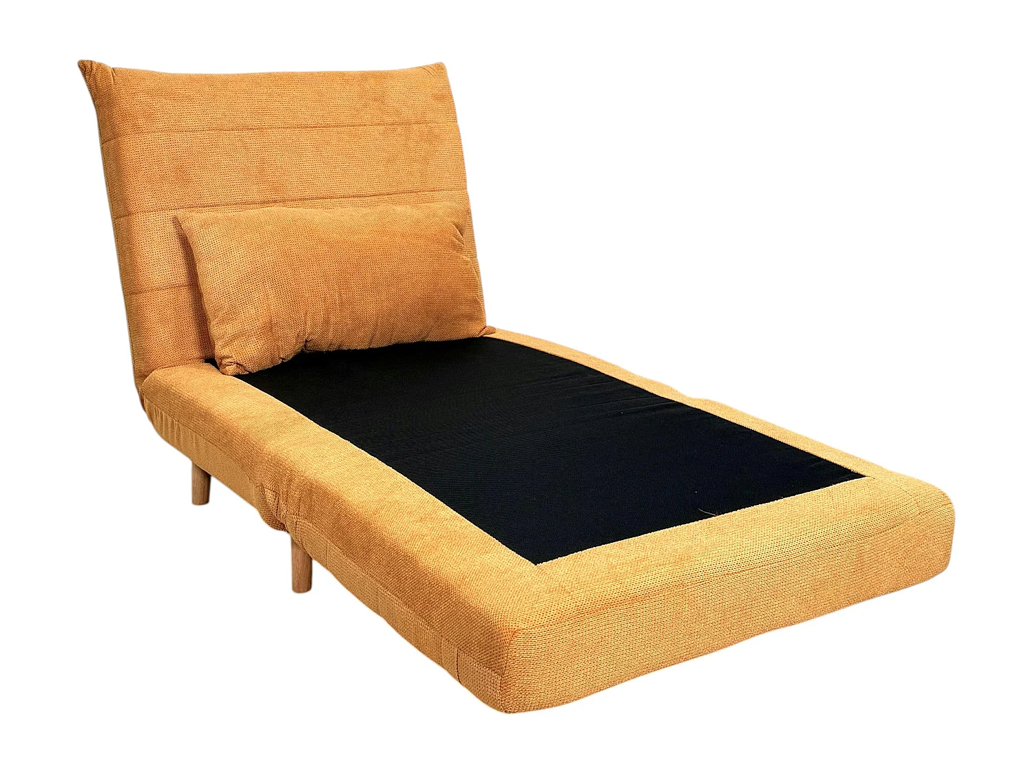 Fauteuil convertible 1 place moutarde - coussin inclus PALAU