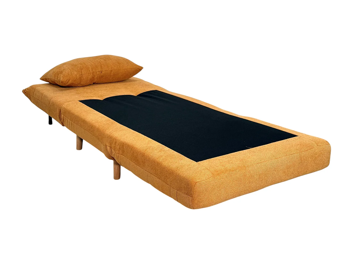 Fauteuil convertible 1 place moutarde - coussin inclus PALAU