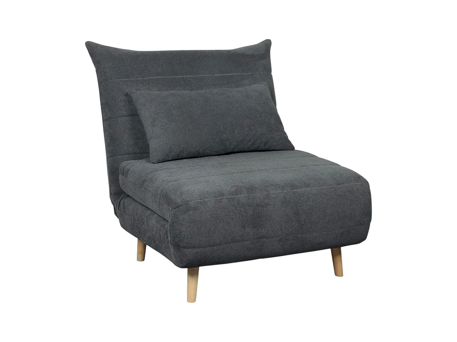 Fauteuil convertible 1 place gris - coussin inclus PALAU