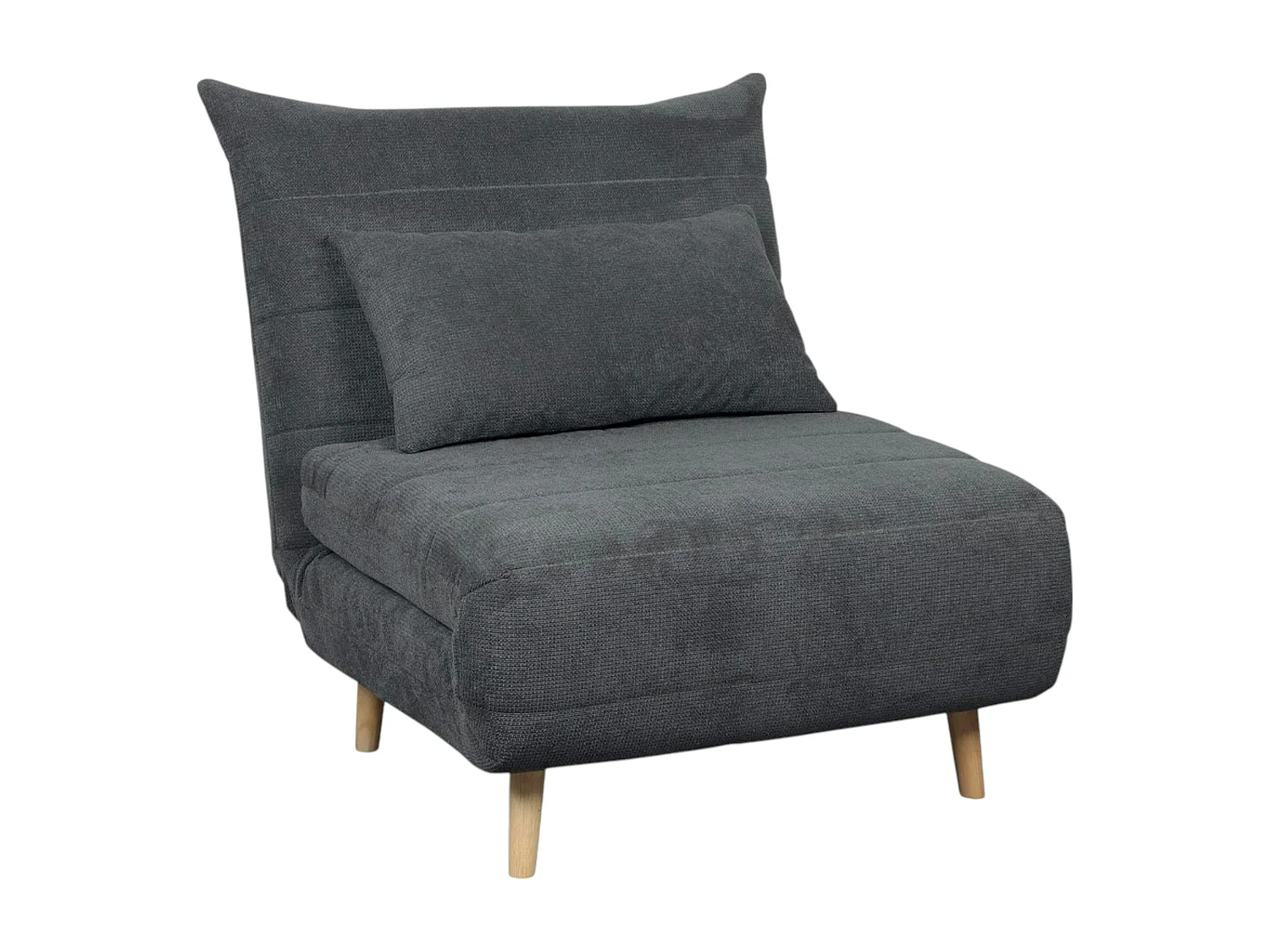Fauteuil convertible 1 place gris - coussin inclus PALAU