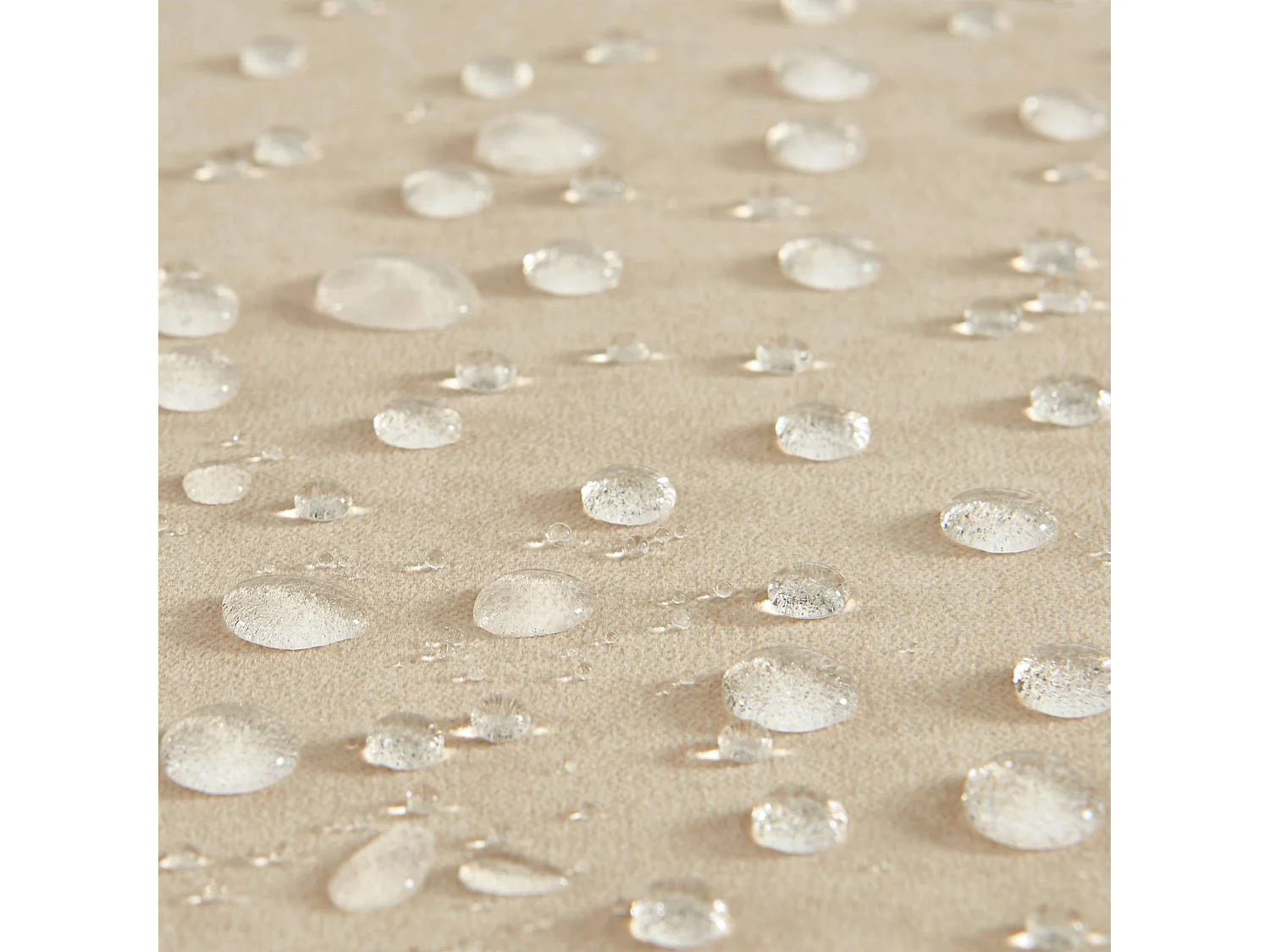 Sofá envasado al vacío de terciopelo, 3 plazas beige