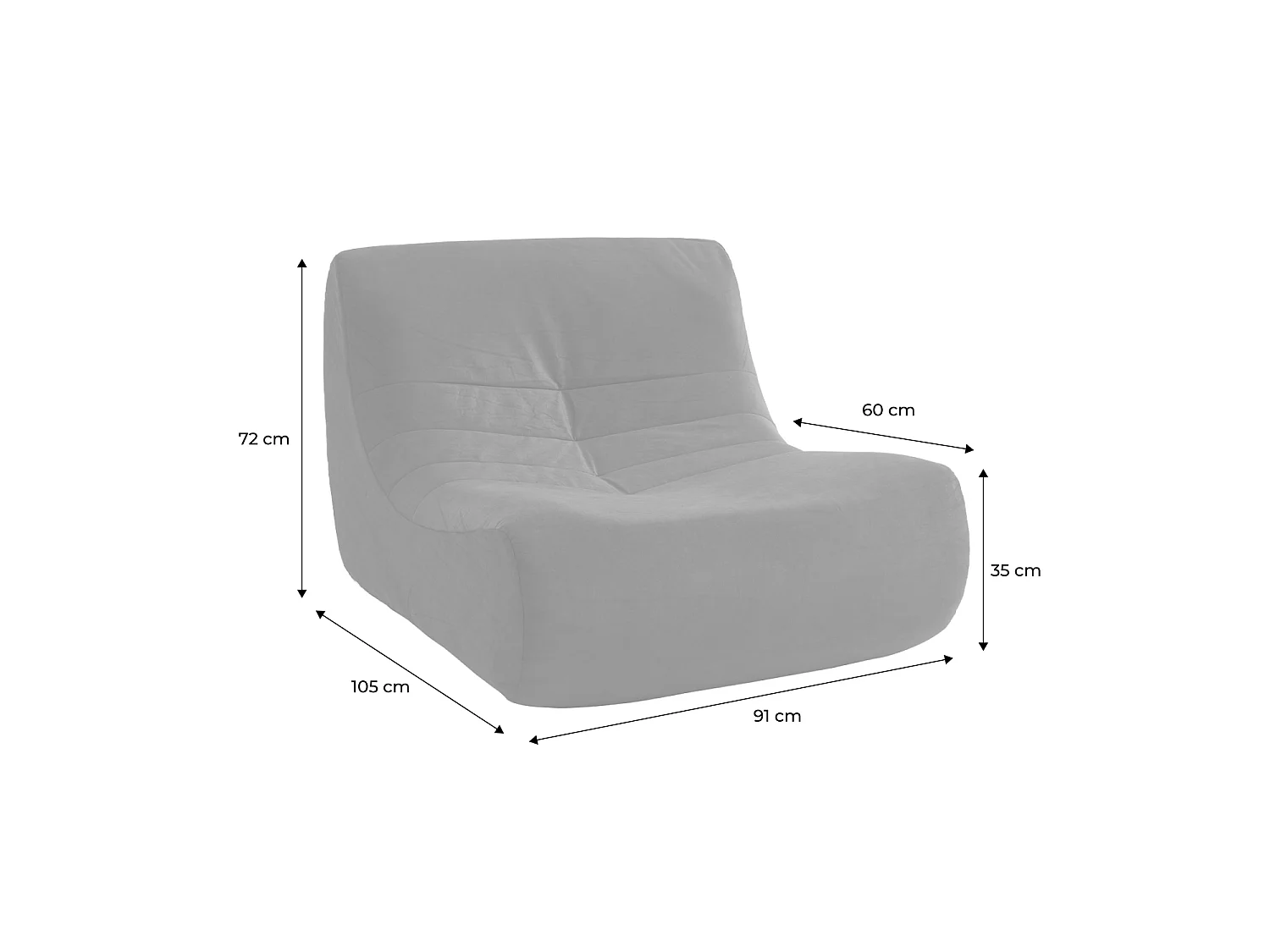 Sofá envasado al vacío de terciopelo, 3 plazas beige