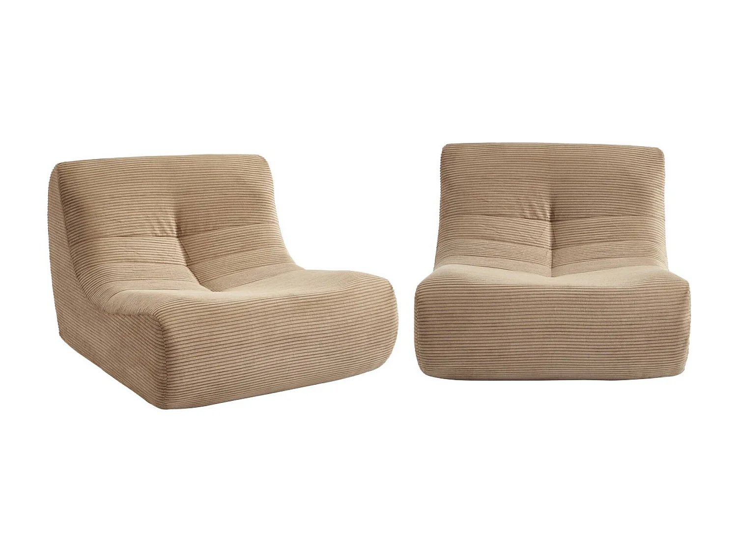 Sofá modular de pana, 2 plazas pardo