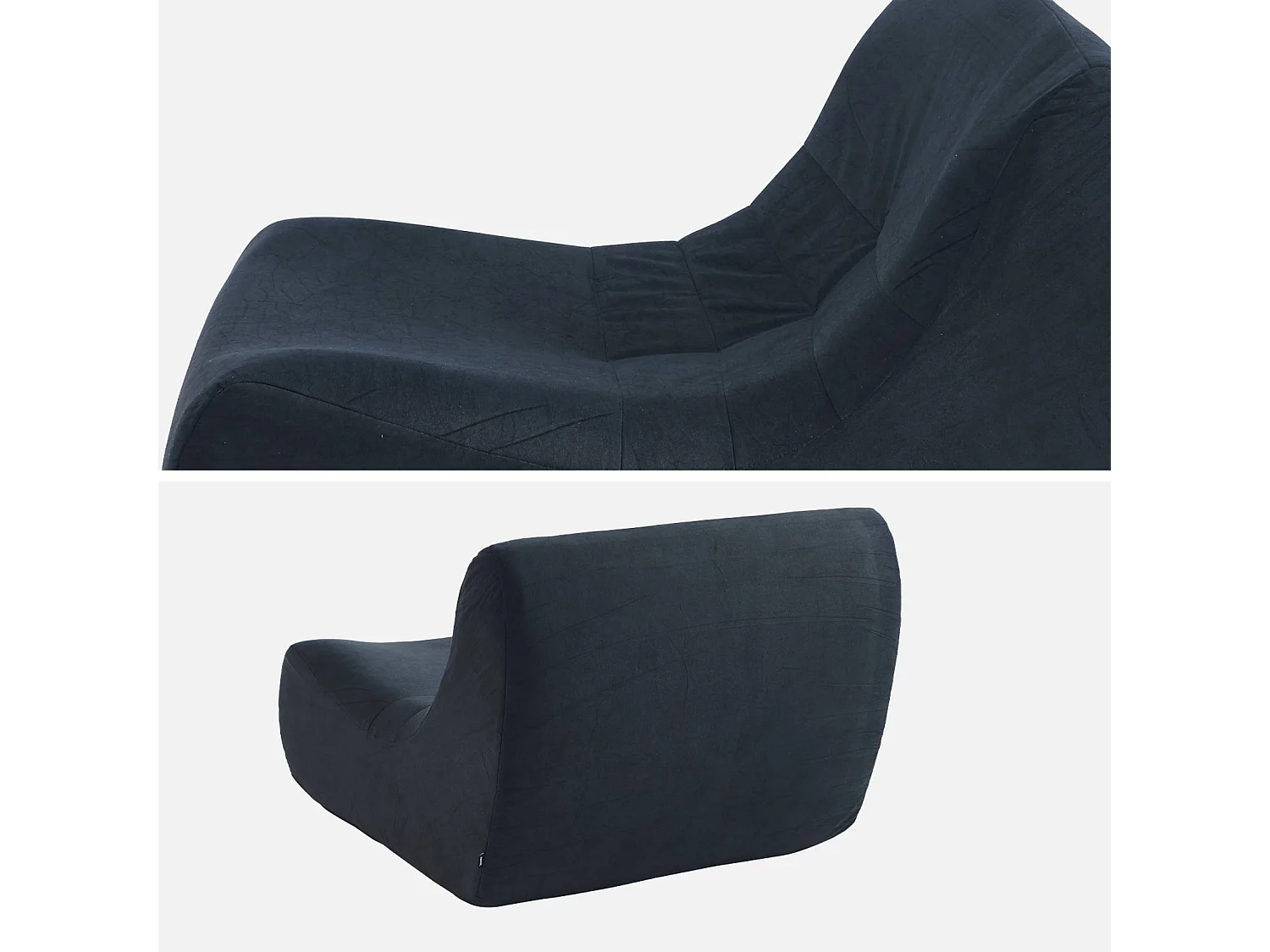 Sofá modular de terciopelo, 3 plazas azul oscuro
