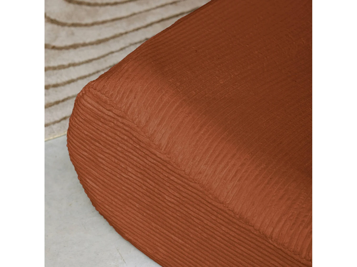 Sofá modular de pana, 2 plazas terracota