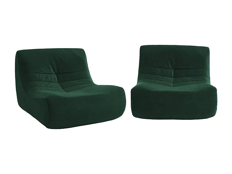 Sofá modular de terciopelo, 2 plazas verde