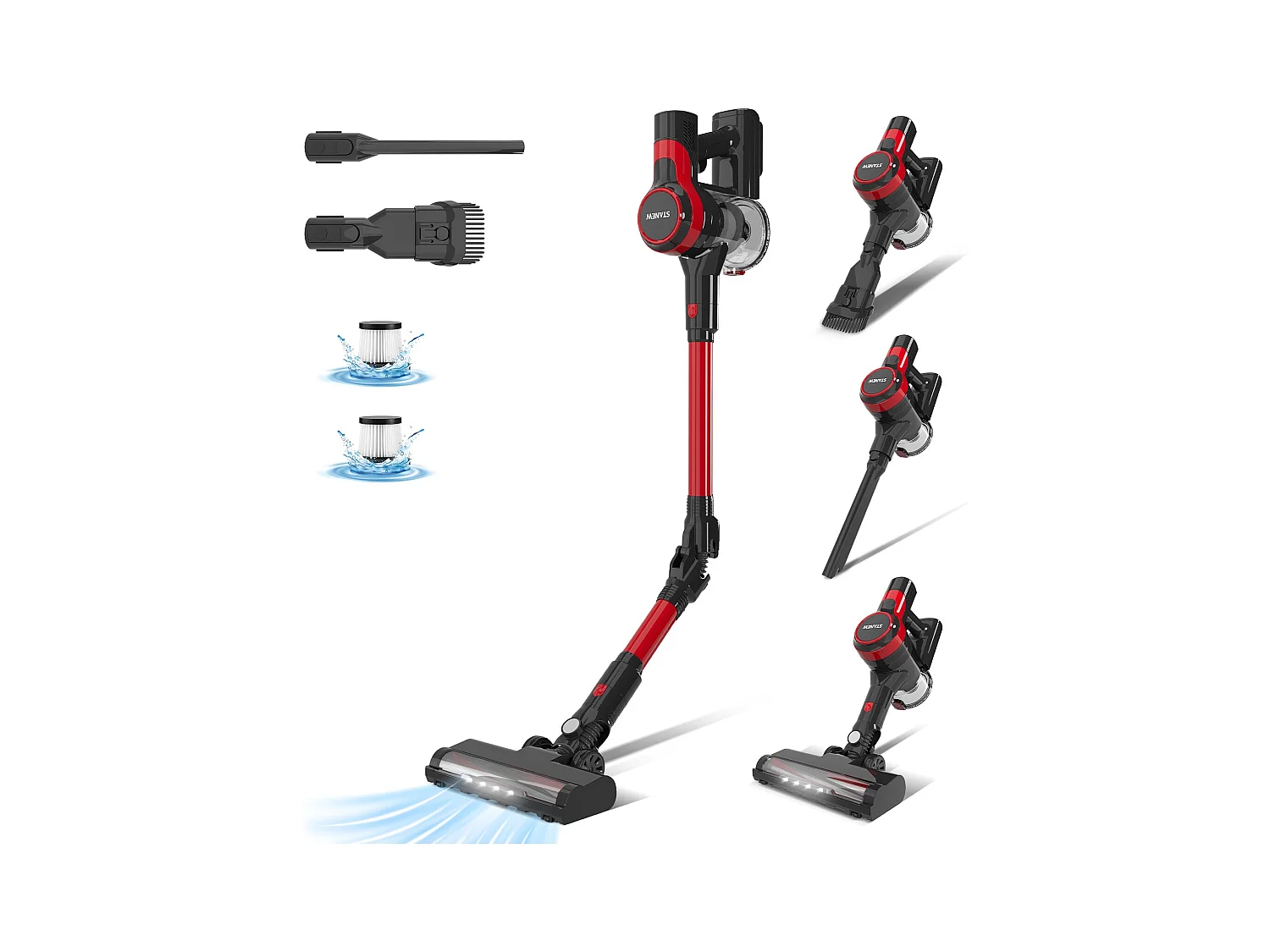 Aspirateur Balai sans Fil, 33Kpa, 320W, Noir