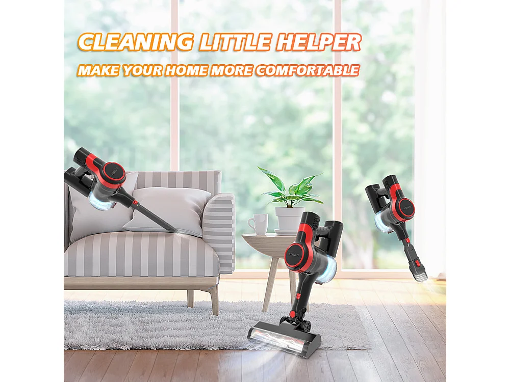 Aspirateur Balai sans Fil, 2 Vitesses, 150W , 22.2V Batterie 2200mAh