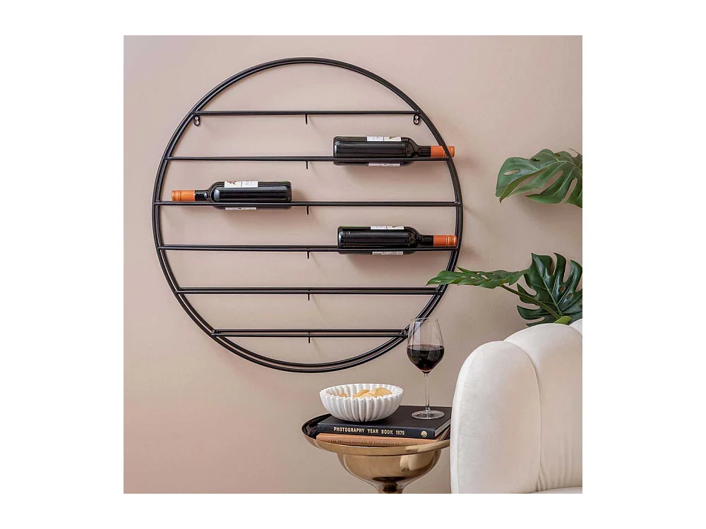 Support mural rond pour bouteilles Redondo