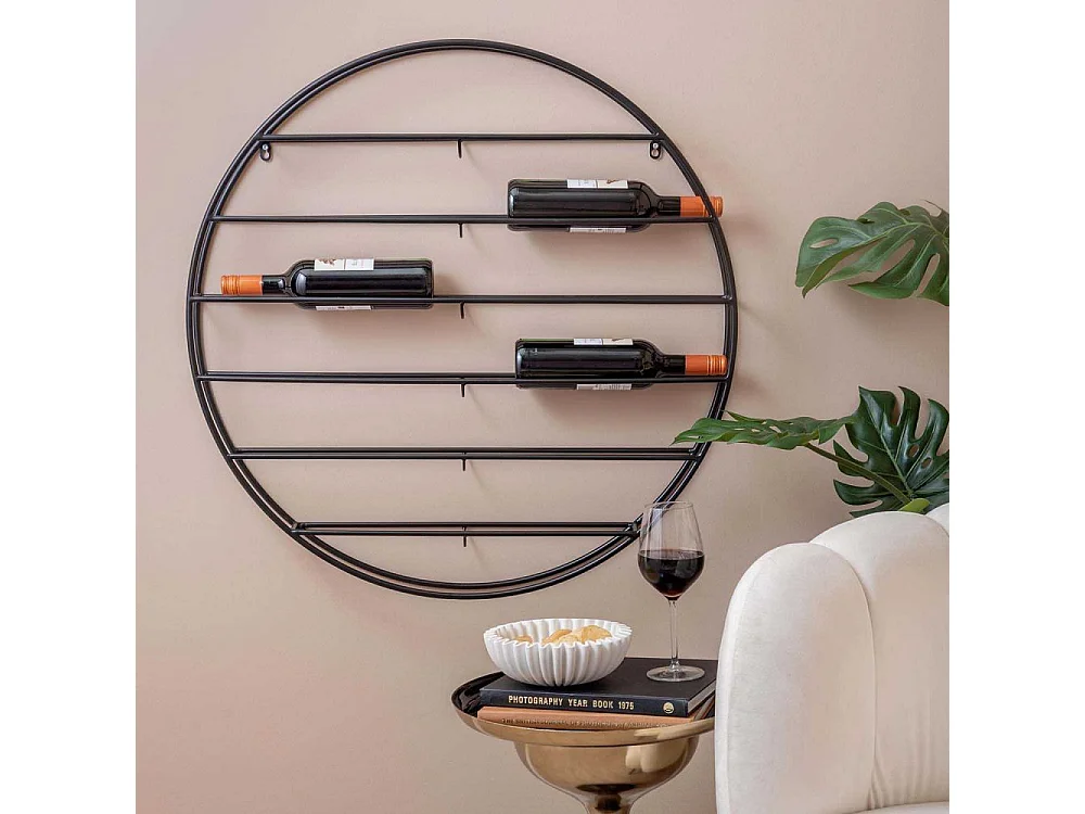 Support mural rond pour bouteilles Redondo