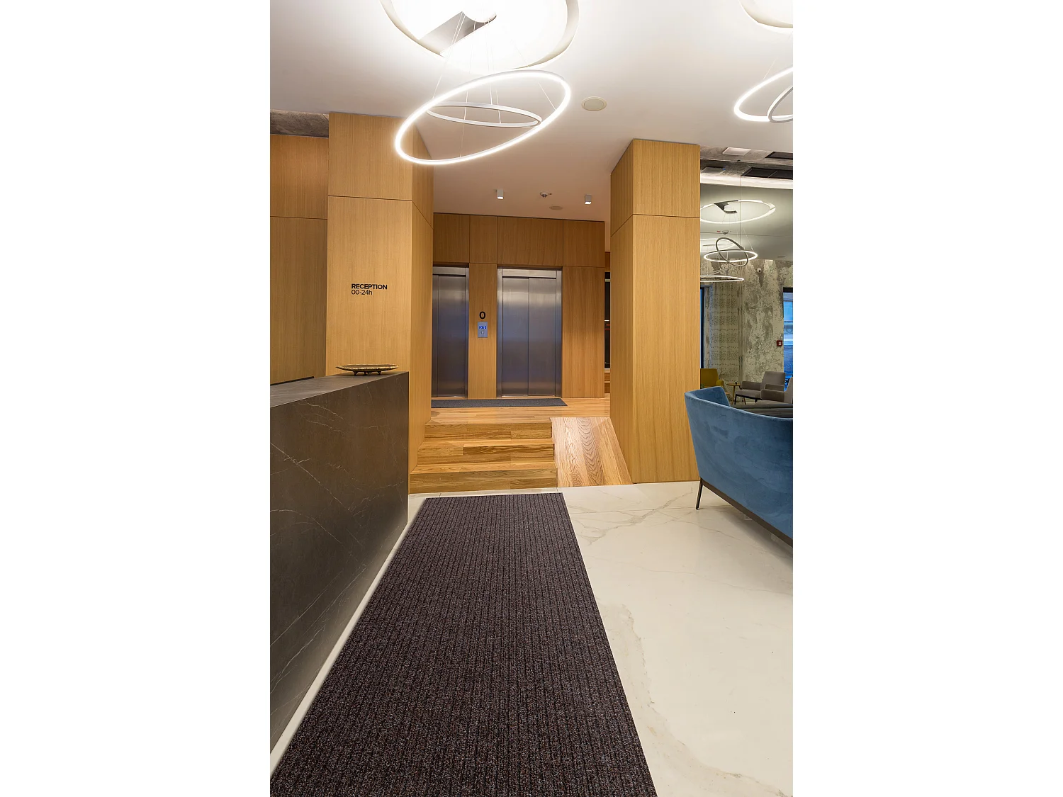 Corredor - Doormate anti-deslizamento CEYLON exterior, interior marrom 100x860 cm