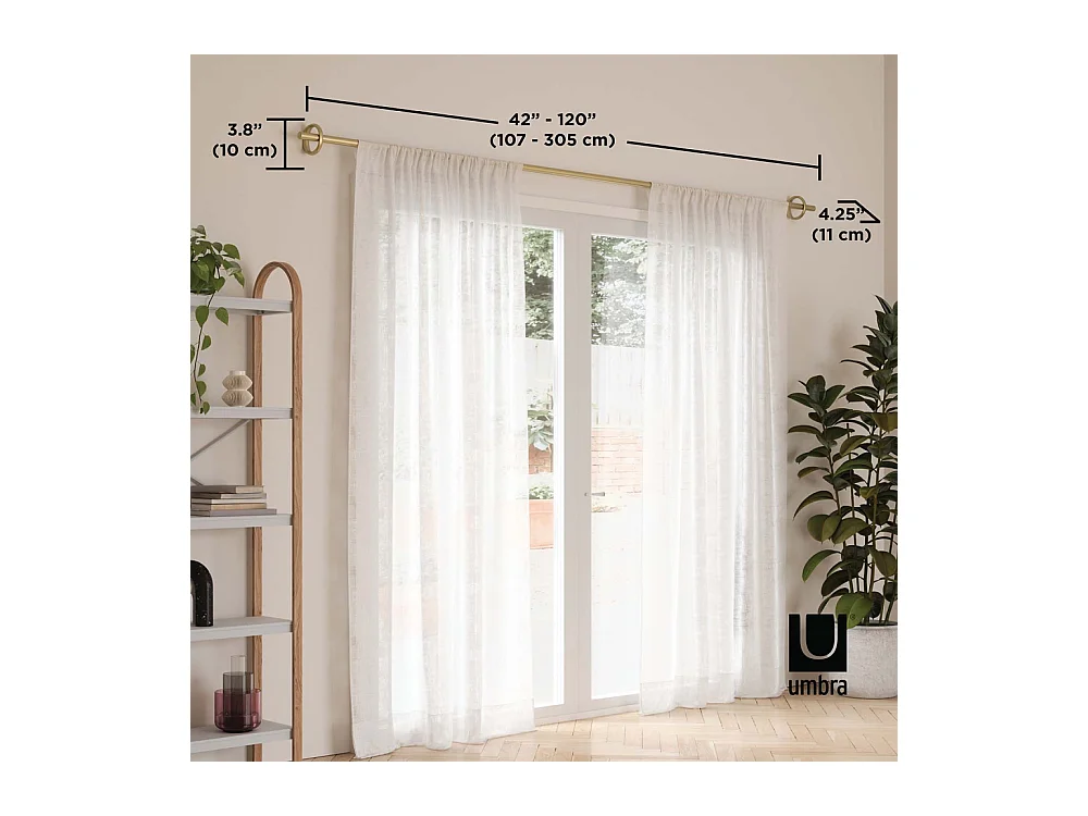 Tringle à rideaux en acier Rod Lot de 3