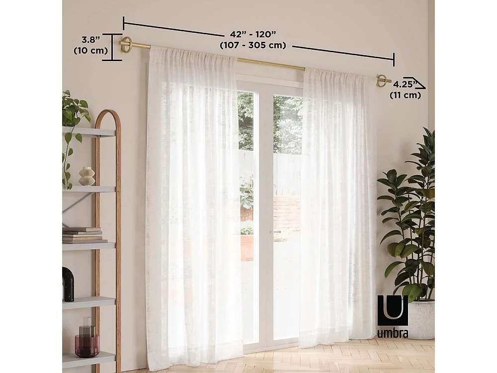 Tringle à rideaux en acier Rod Lot de 3