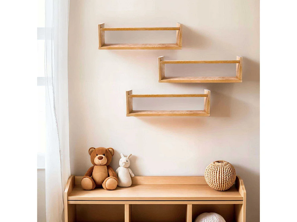 Etagère murale en pin Bly 3 étagères simples