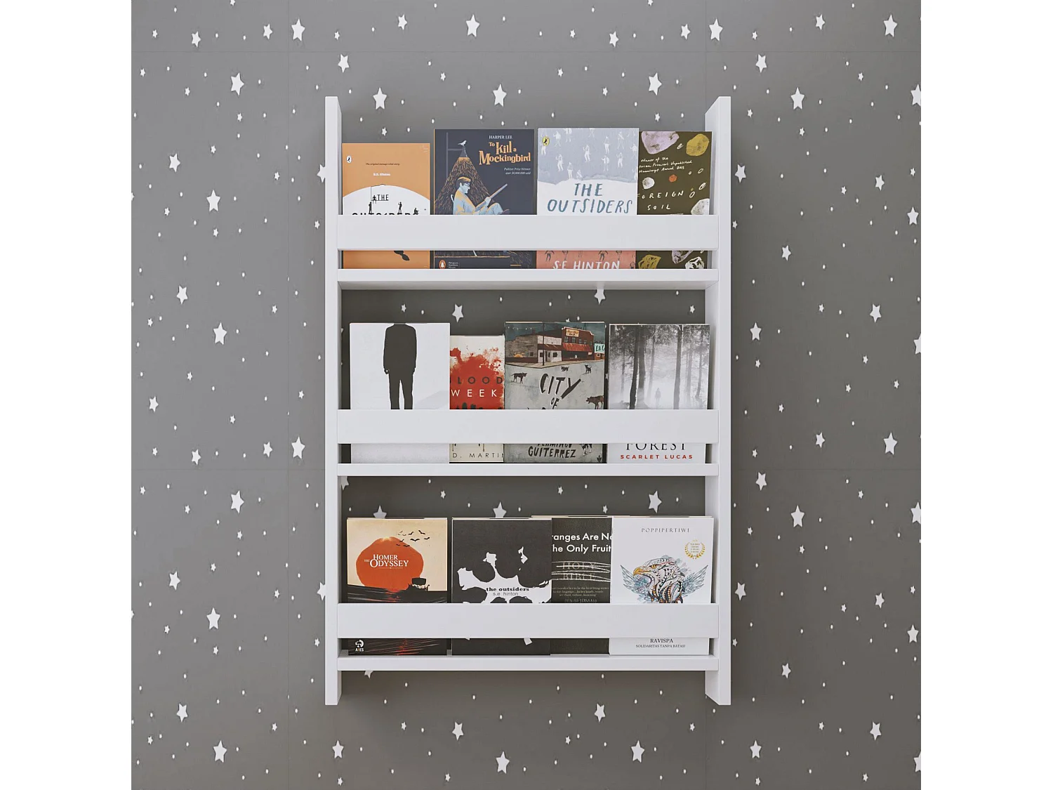 Bibliothèque murale en aggloméré Artemis 3 étagères : 60x10x90