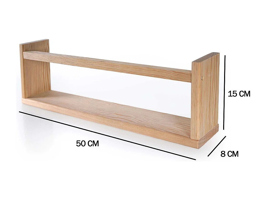 Etagère murale en pin Bly 2 étagères simples