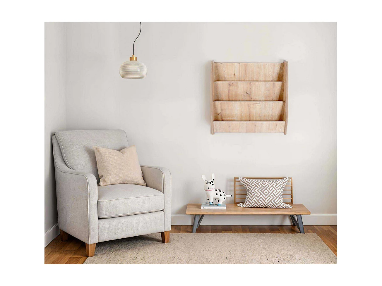 Estante modular premium de MDF de roble - Sistema de montaje en pared de 10 piezas