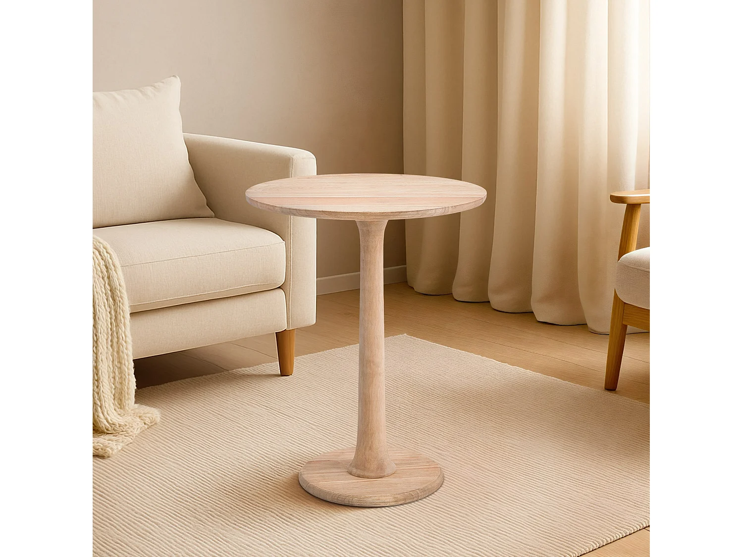 Table d'appoint - rond Ø 60 cm - Bois - Nature - Farragut