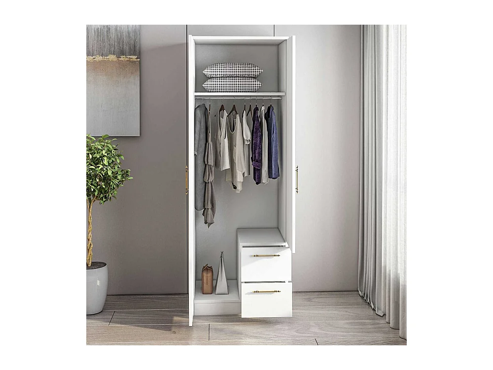 Armoire 2 portes, 2 tiroirs Merlin