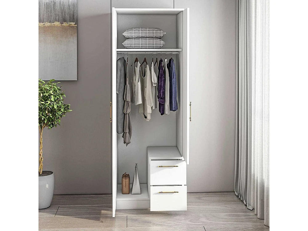 Armoire 2 portes, 2 tiroirs Merlin