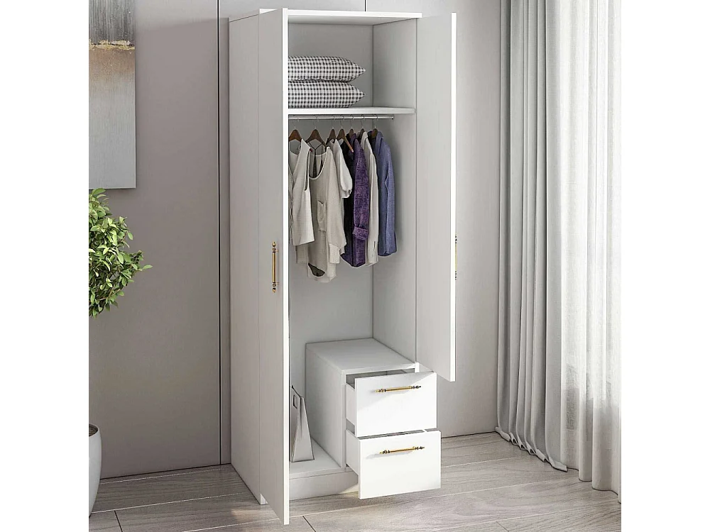 Armoire 2 portes, 2 tiroirs Merlin