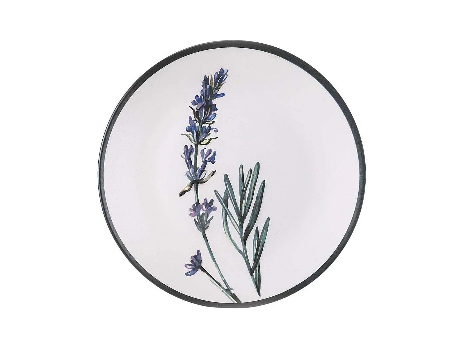 Lot de 6 grandes assiettes Olya D25cm Céramique Motif Plantes