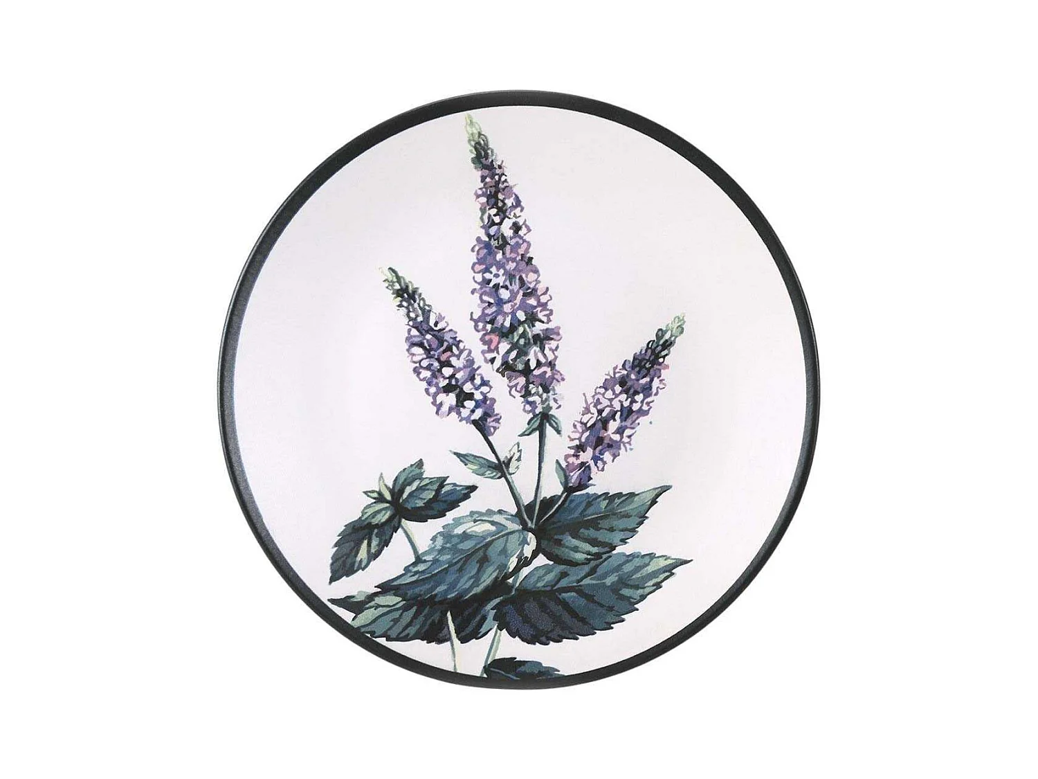 Lot de 6 grandes assiettes Olya D25cm Céramique Motif Plantes