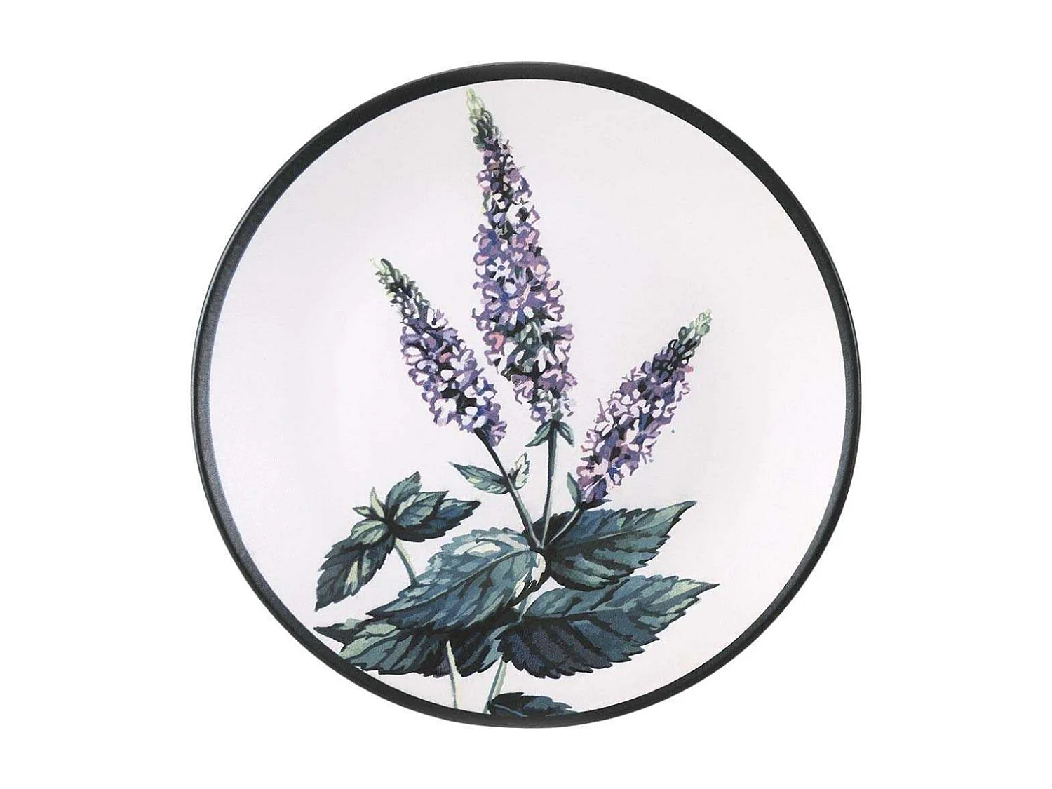 Lot de 6 grandes assiettes Olya D25cm Céramique Motif Plantes