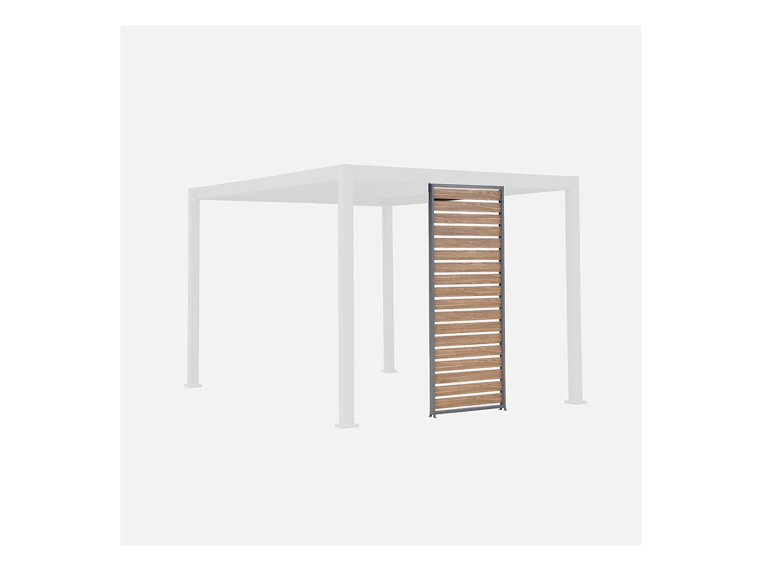 Persienne 100 cm pour pergola bioclimatique Triomphe aluminium effet bois anthracite